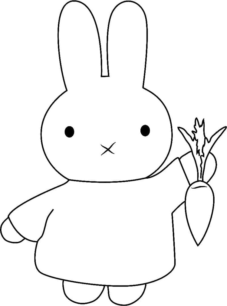 Miffy with Carrot coloring page