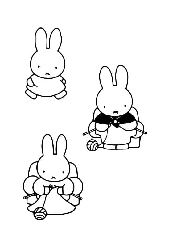 Miffy with Family coloring page