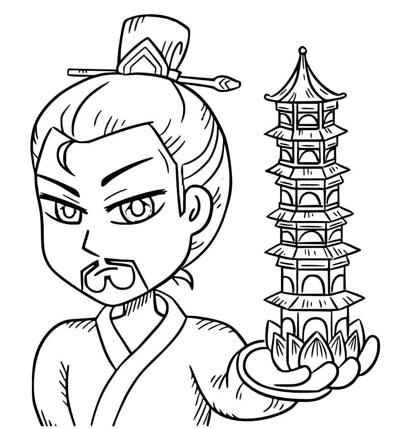 Ne Zha Dad coloring page