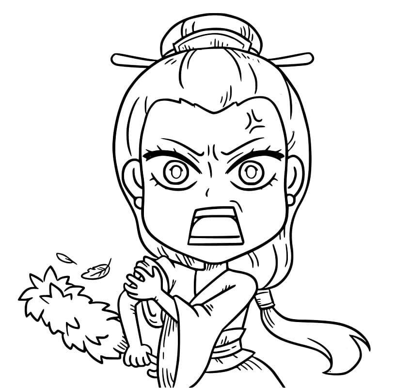 Ne Zha Mom coloring page