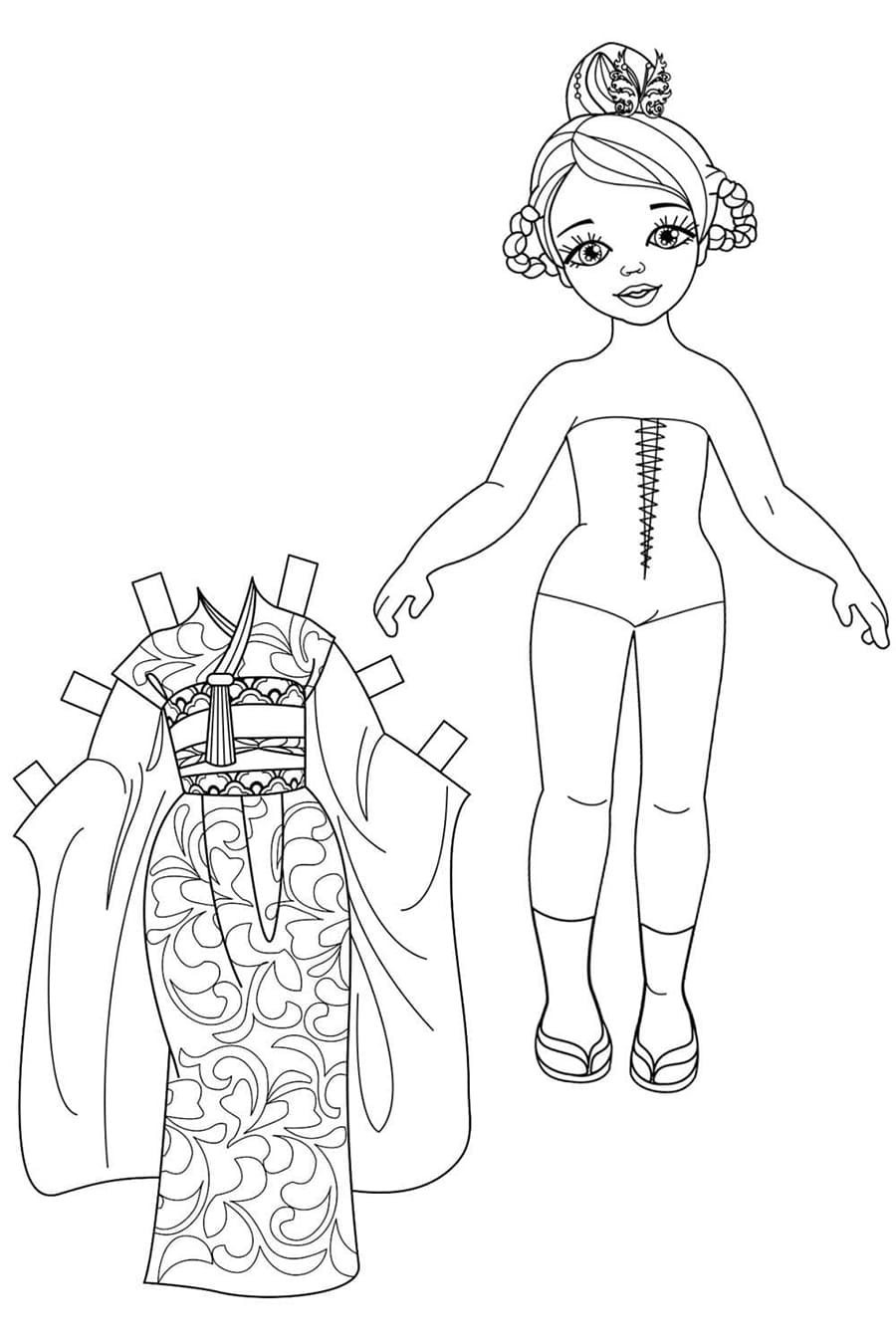 Nice Paper Doll coloring page