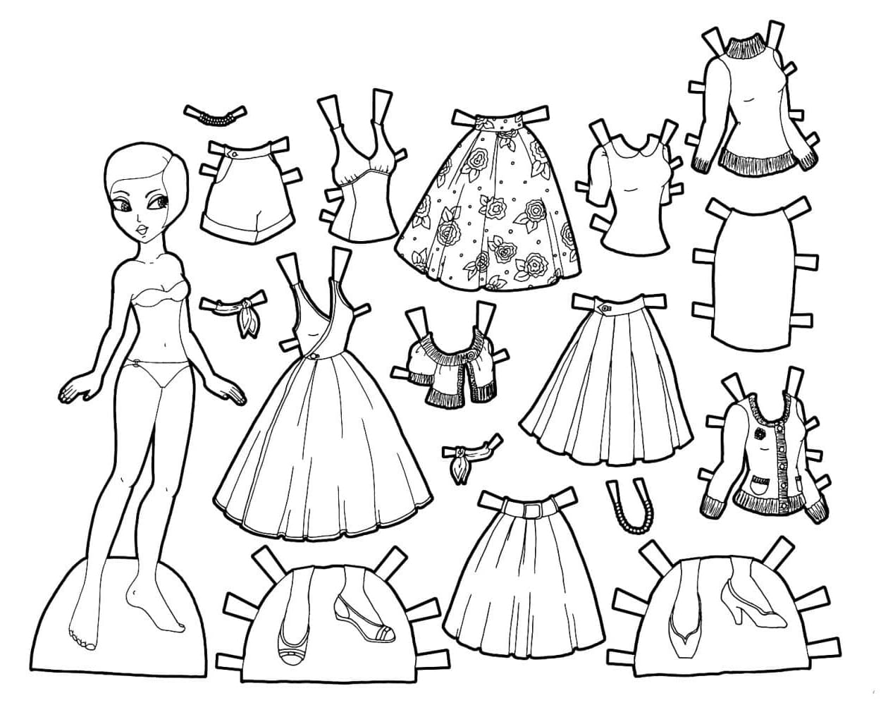 Paper Doll Free coloring page