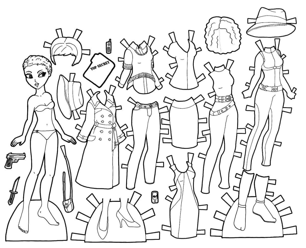 Paper Doll Free For Girls coloring page