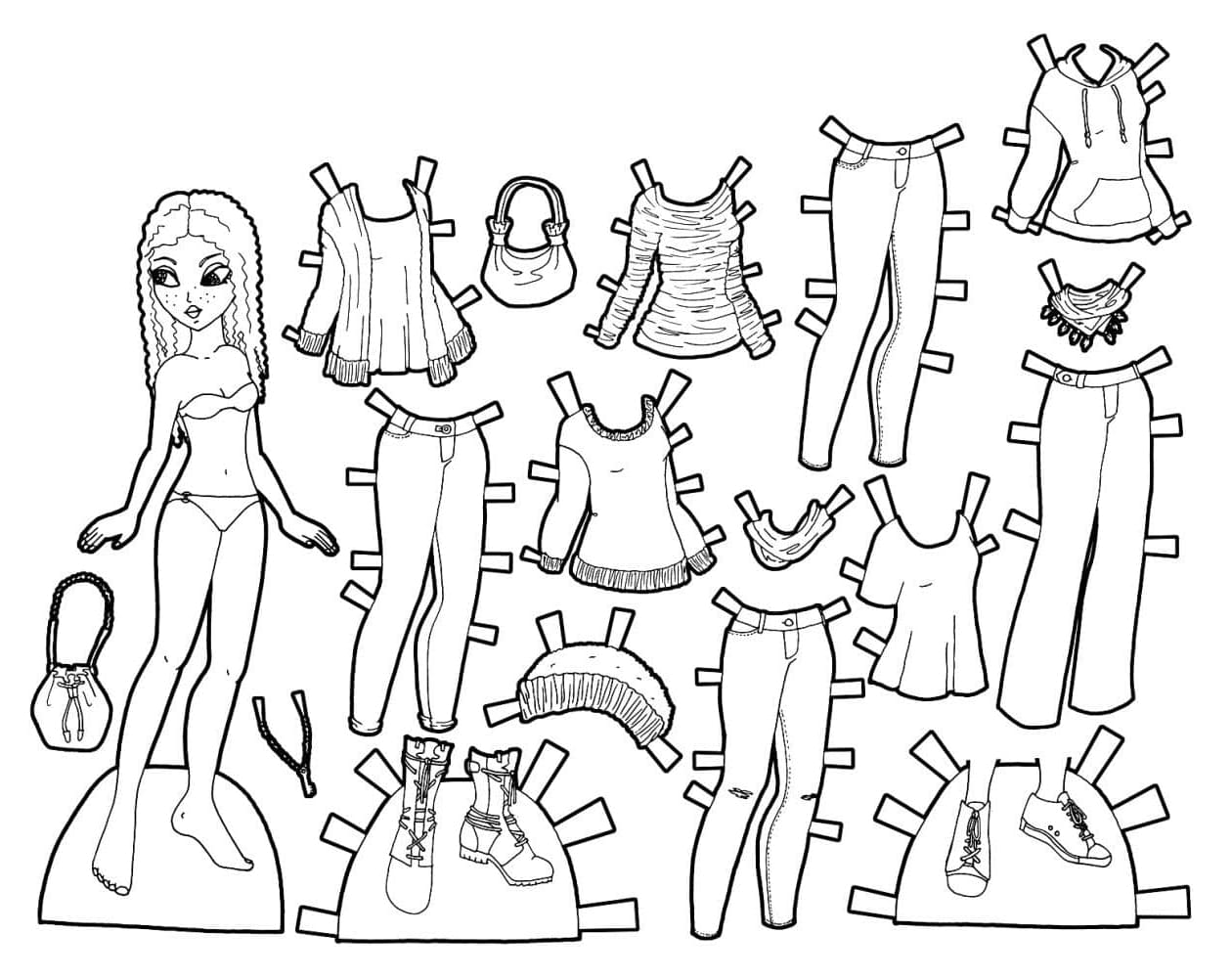 Paper Doll Free For Kids coloring page