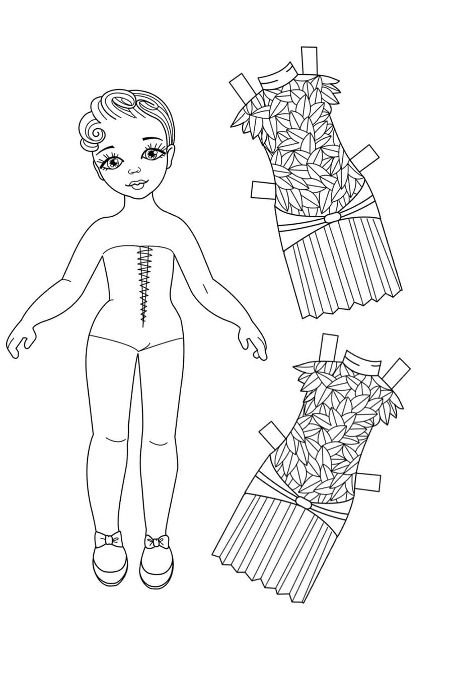 Paper Doll Image coloring page