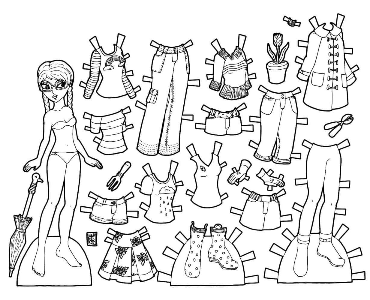 Paper Doll Picture coloring page