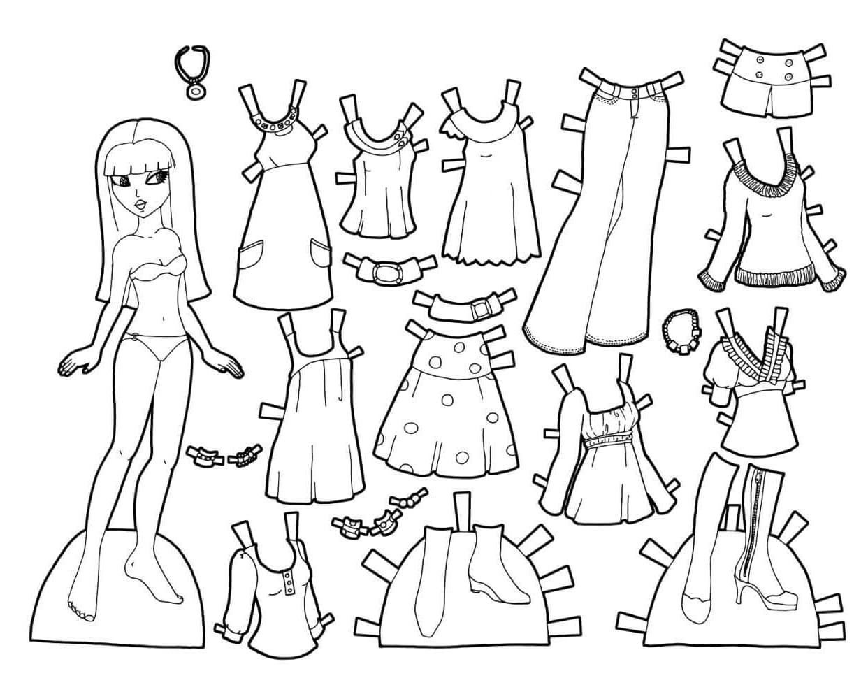 Paper Doll Printable for Girls coloring page