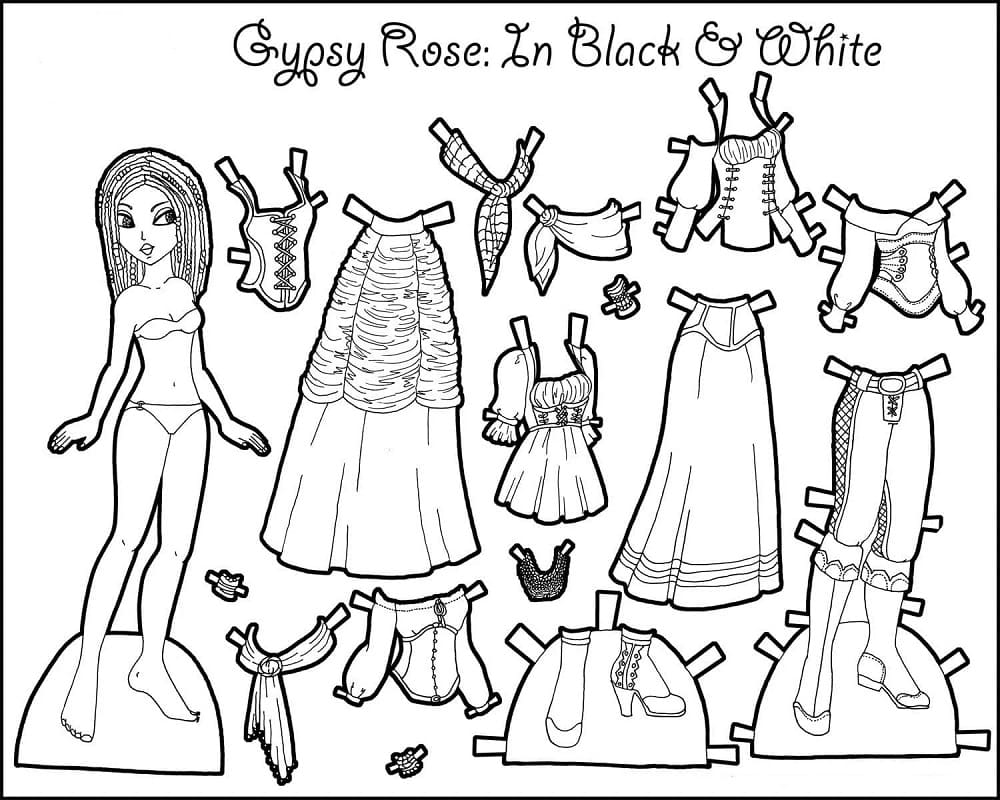 Paper Doll Sheet 6 coloring page