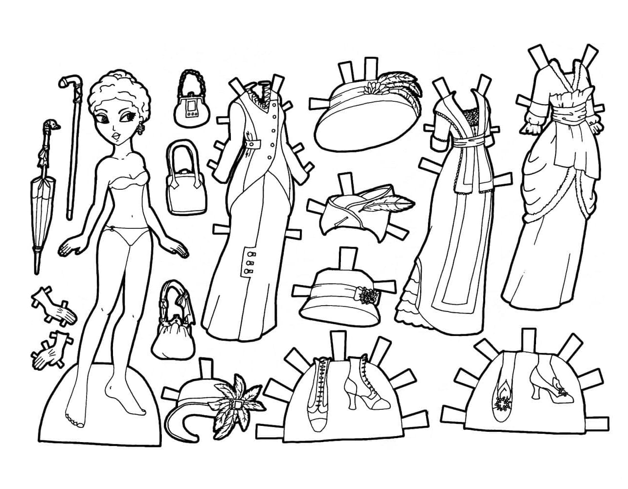 Paper Doll to Print coloring page