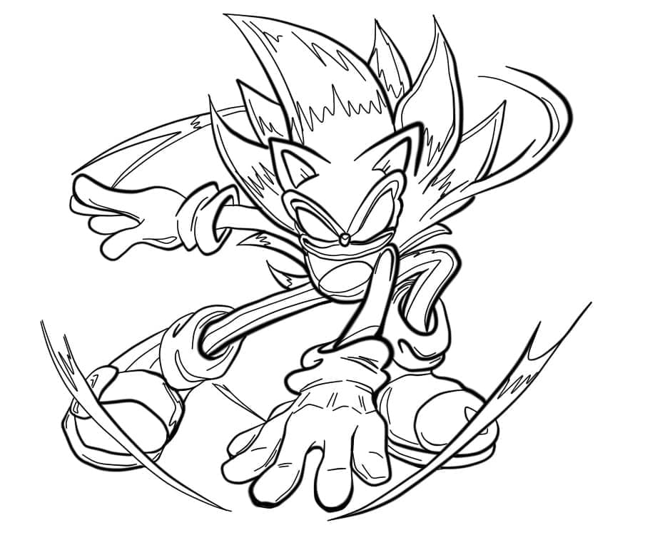 Power of Dark Sonic coloring page