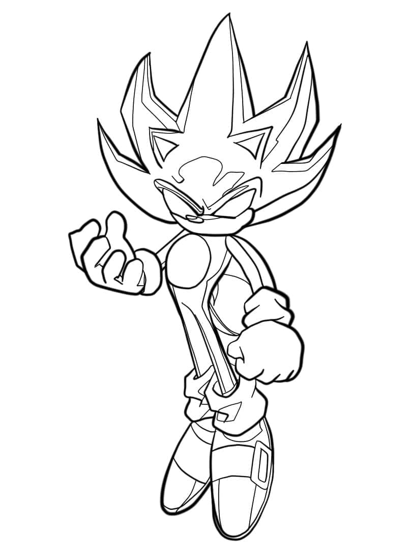 Powerful Dark Sonic coloring page