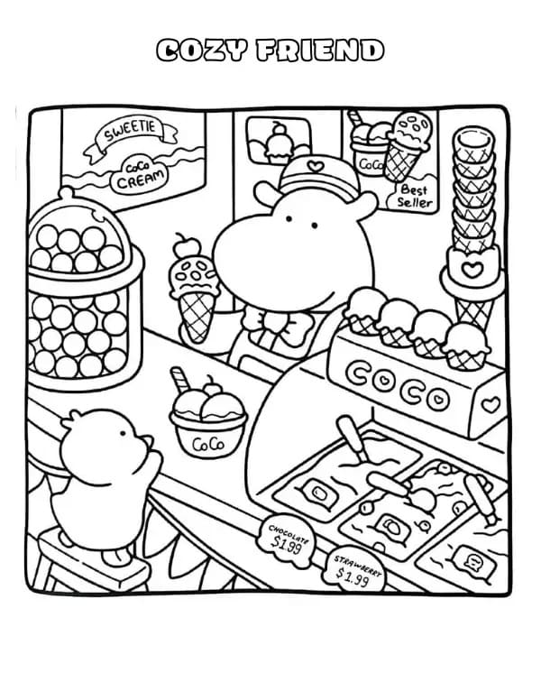 Print Cozy Friend coloring page