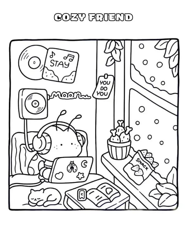 Print Cozy Friend Image coloring page