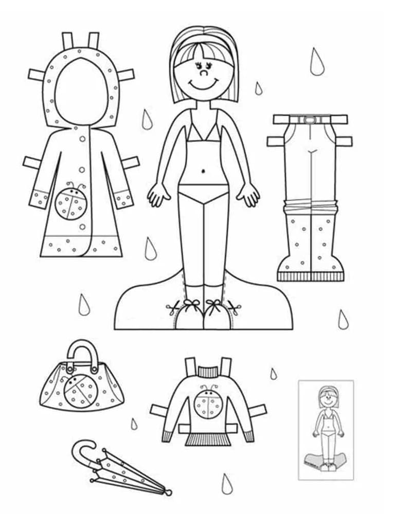 Printable Paper Doll Free coloring page