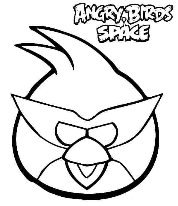 Red Angry Birds Space coloring page