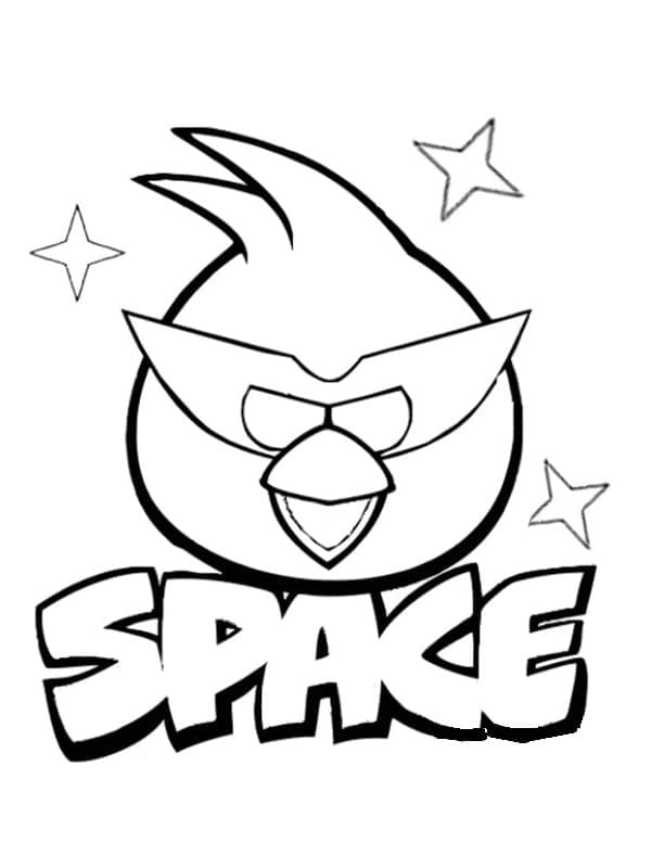 Red from Angry Birds Space coloring page