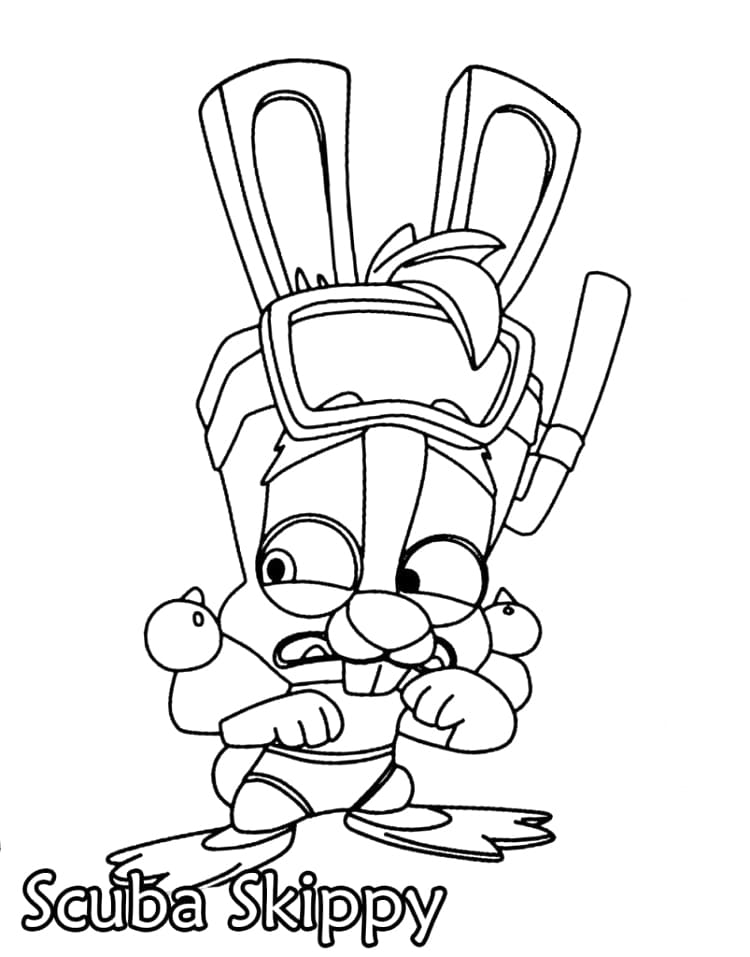 Scuba Skippy from Zooba coloring page