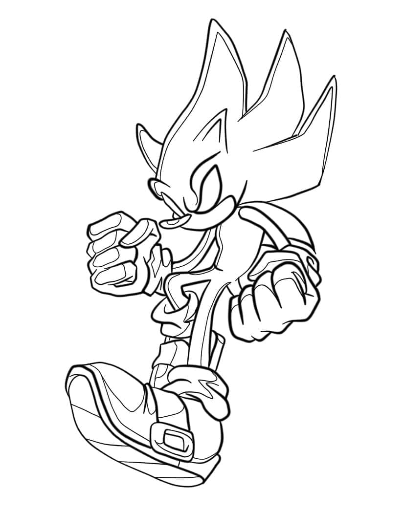 Strong Dark Sonic coloring page