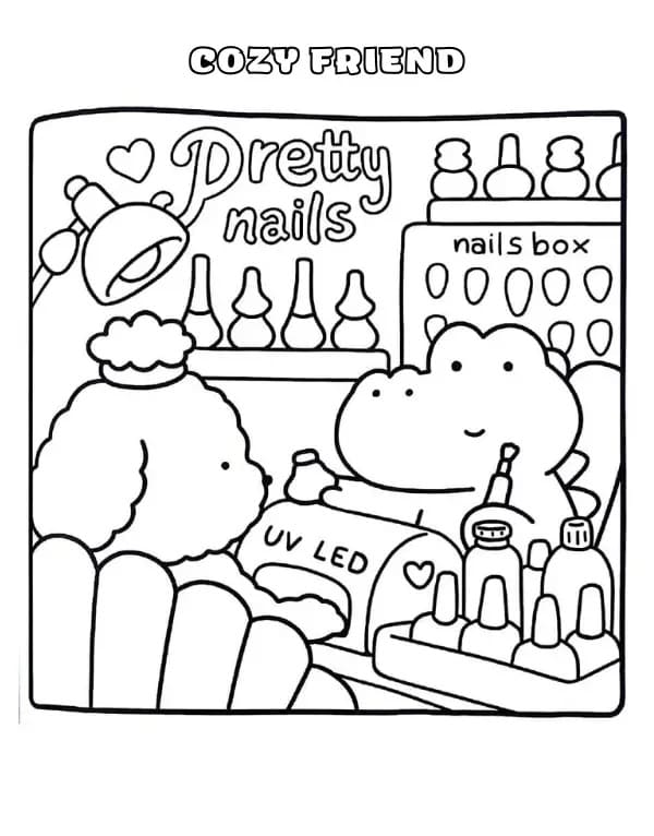 Very Cute Cozy Friend coloring page