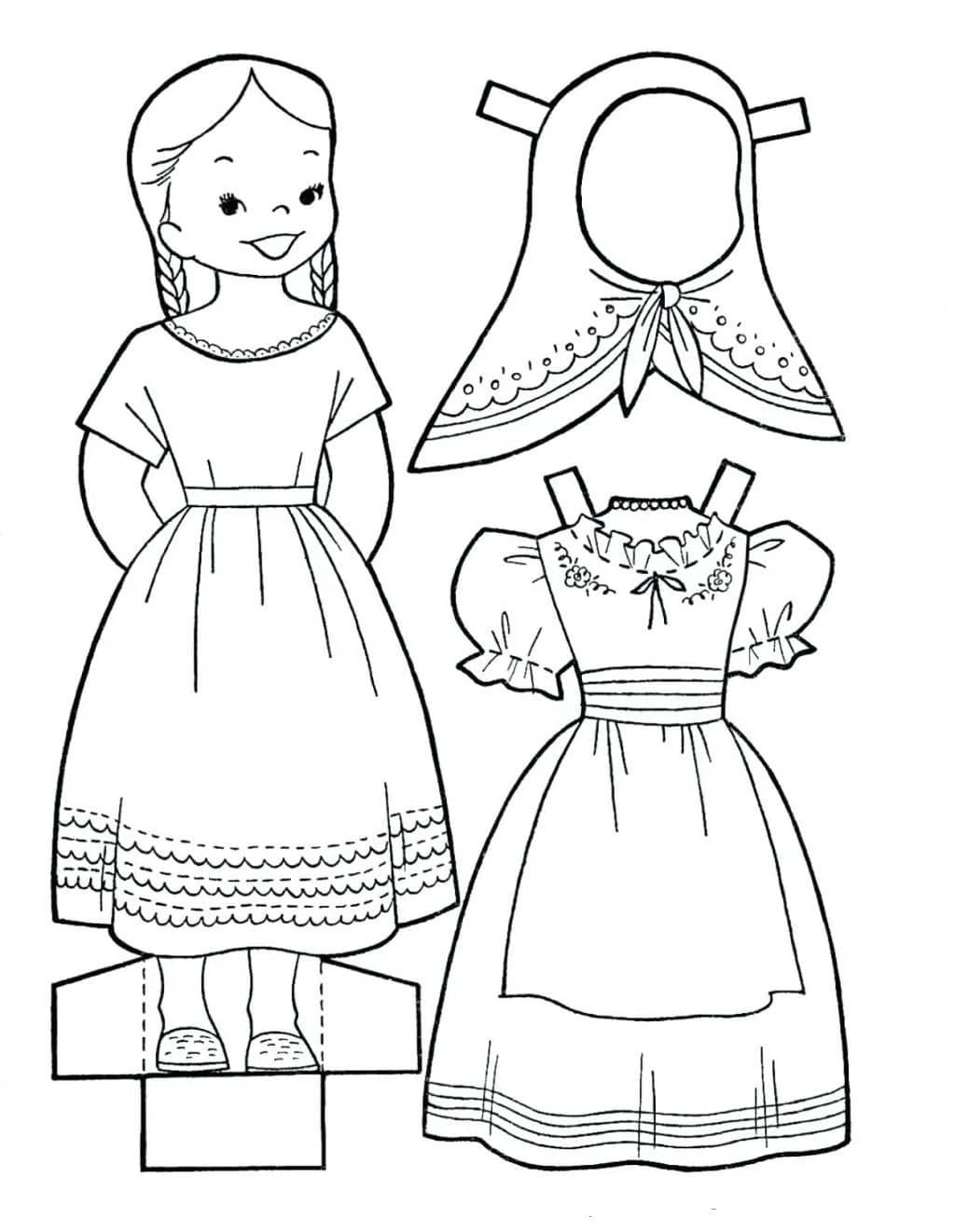 Vintage Paper Doll coloring page