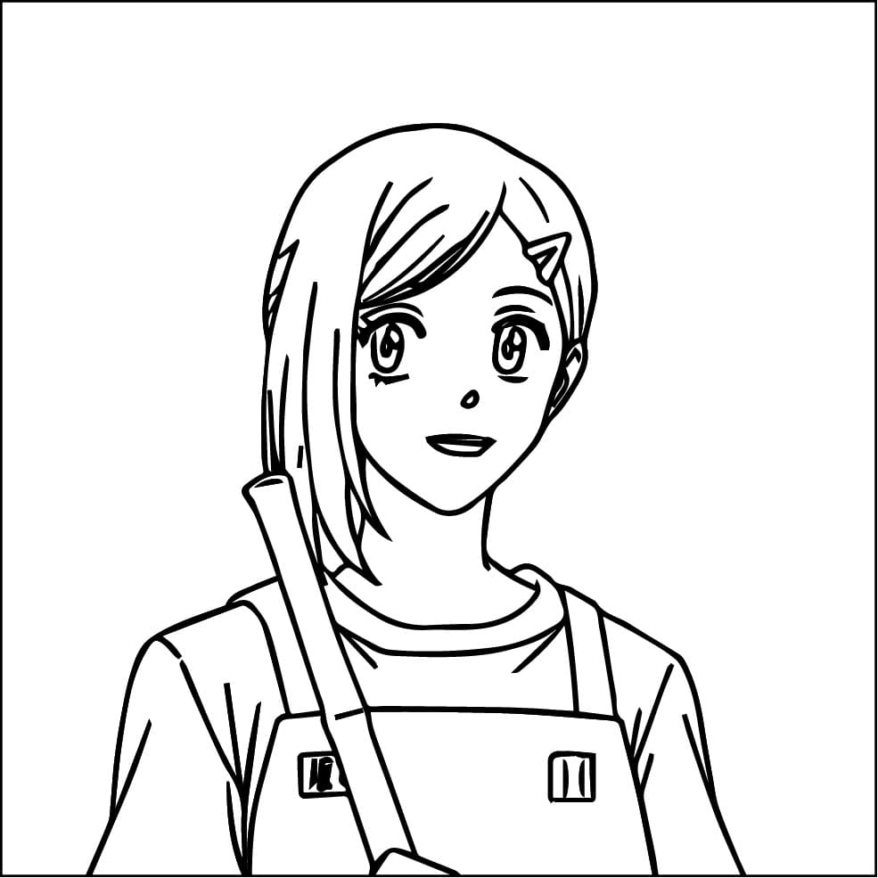 Aoi Sakamoto from Sakamoto Days coloring page