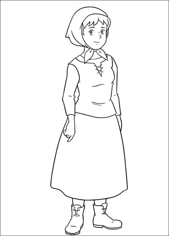 Aunt Dete from Heidi coloring page