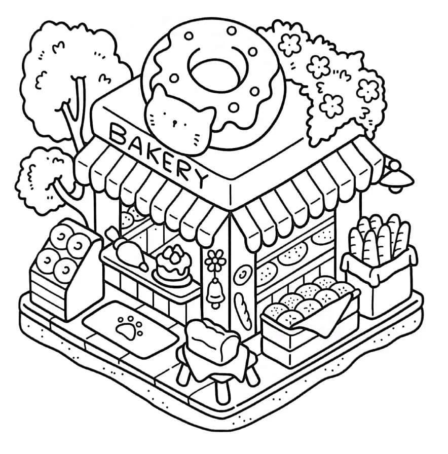 Bakery Little Corner coloring page