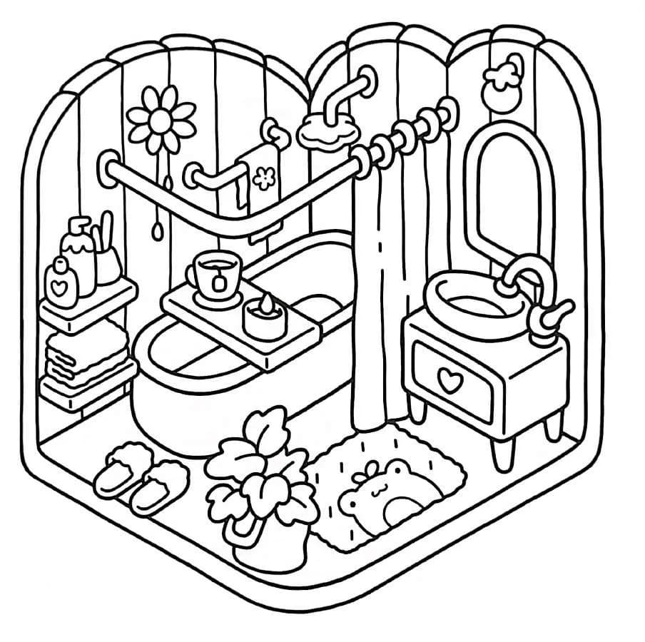 Bathroom Little Corner coloring page