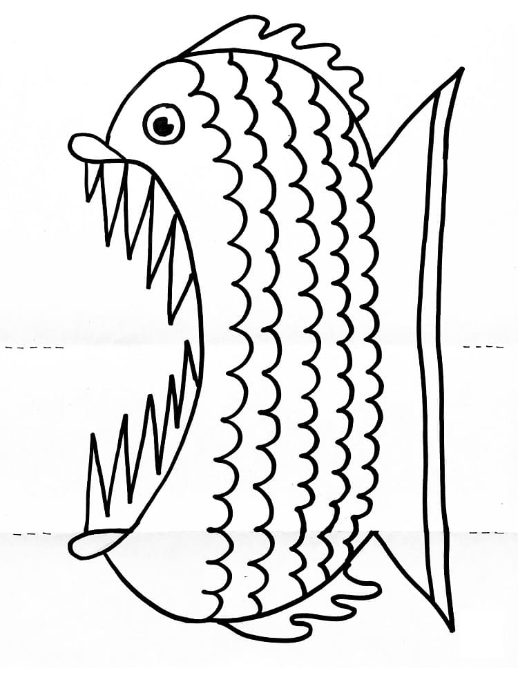 Big Mouth Fish For Kids coloring page