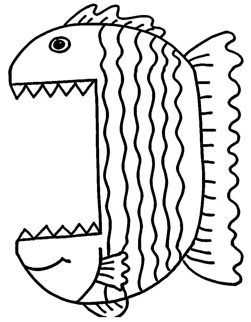 Big Mouth Fish Printable coloring page