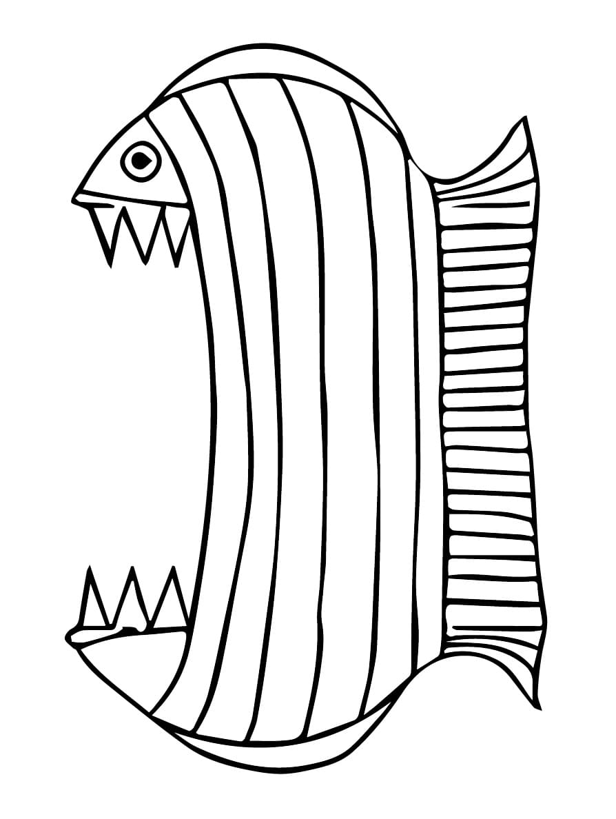 Big Mouth Fish to Print coloring page