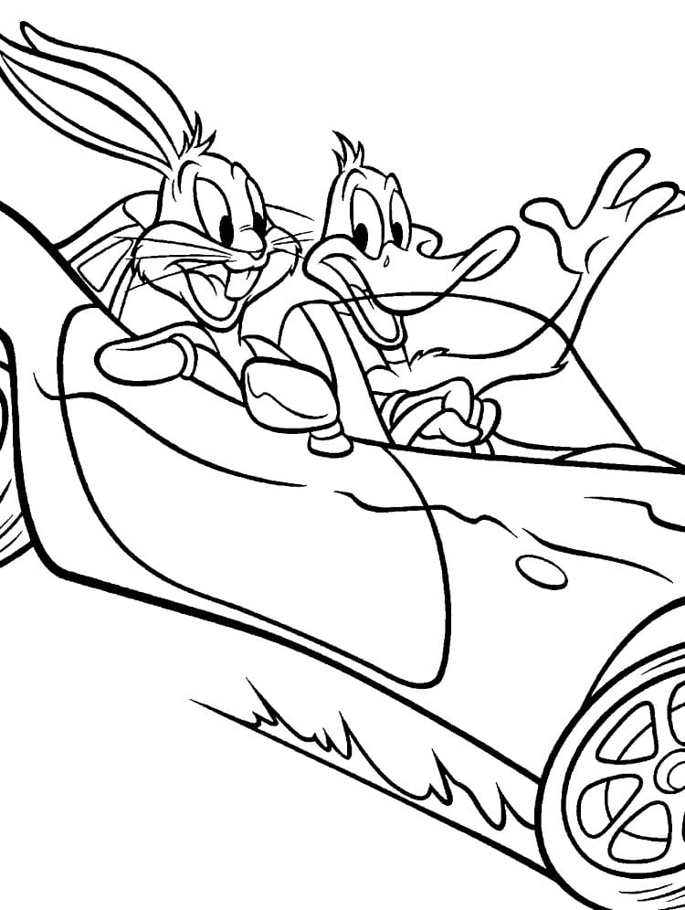 Bugs Bunny with Daffy Duck coloring page