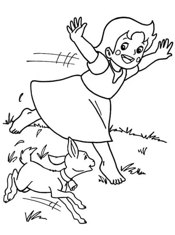 Cheerful Heidi coloring page