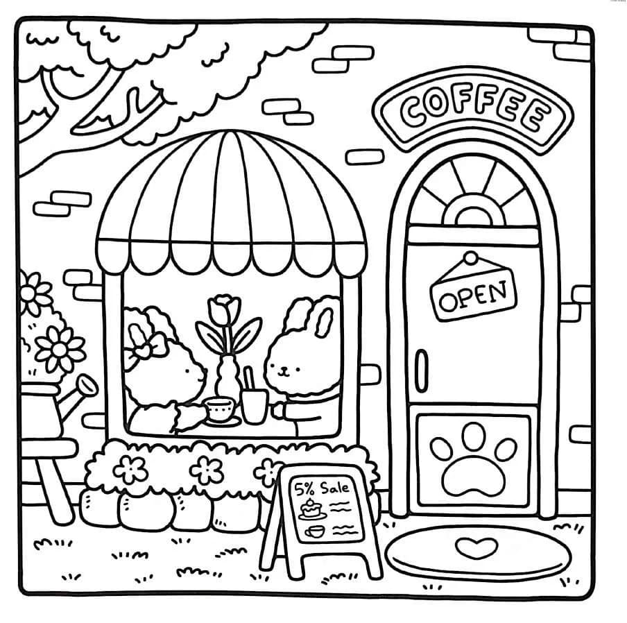 Coffee Little Corner coloring page