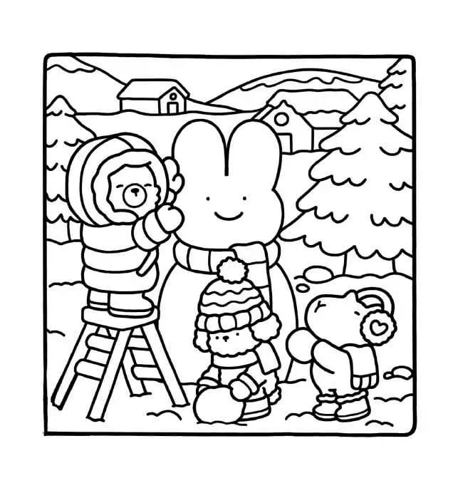 Comfy Days Winter coloring page