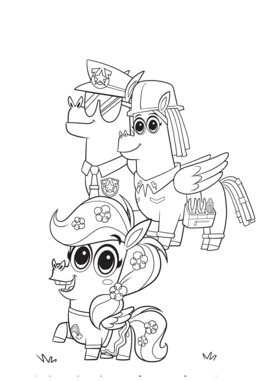 Corn and Peg Characters coloring page