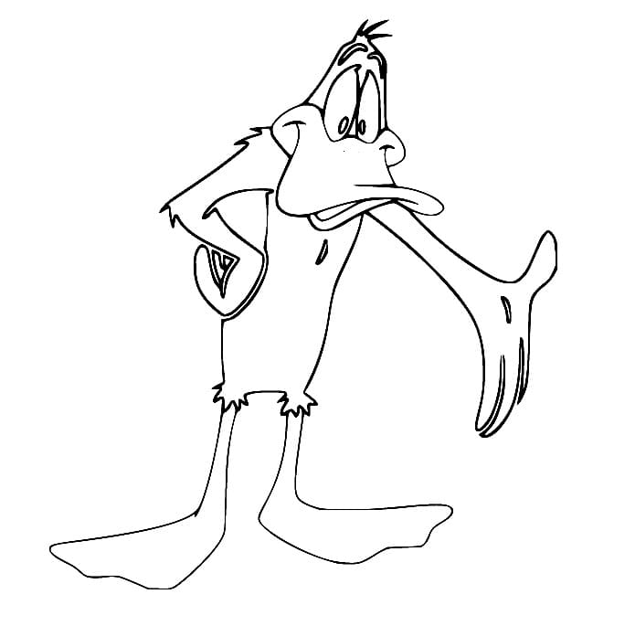 Curious Daffy Duck coloring page