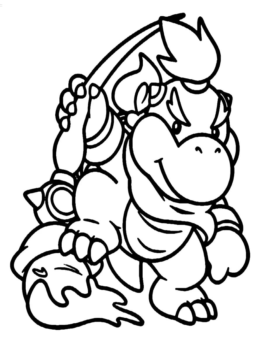 Cute Bowser Jr coloring page