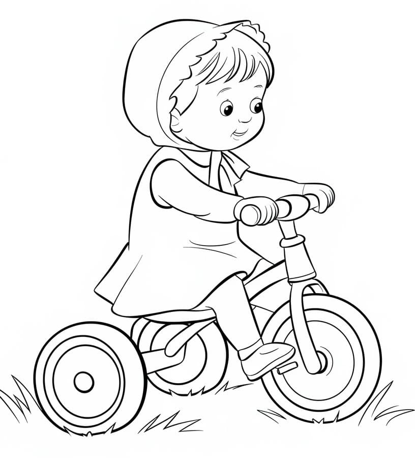 Cute Girl on Tricycle