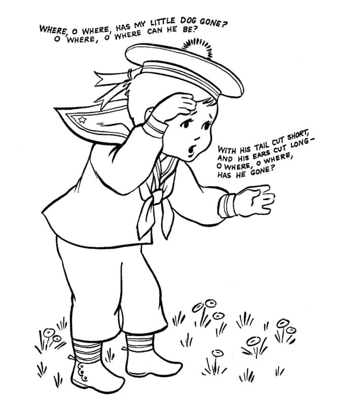 Drawing of Nursery Rhymes coloring page