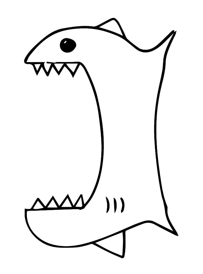 Easy Big Mouth Fish coloring page