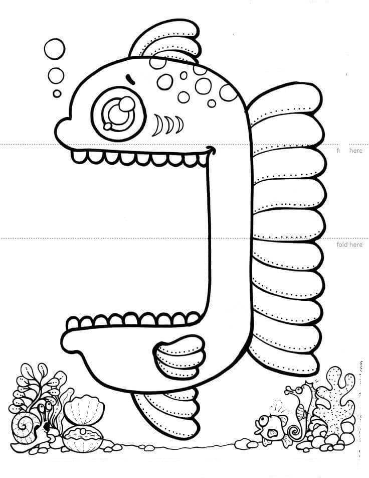 Free Big Mouth Fish coloring page