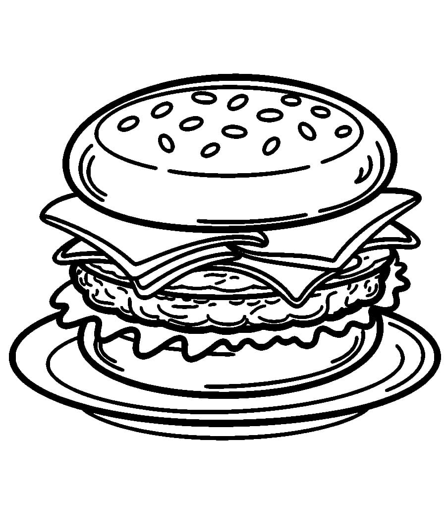 Free Drawing of Hamburger