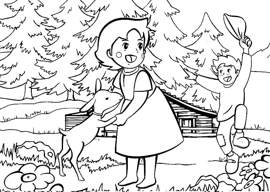 Free Drawing of Heidi coloring page