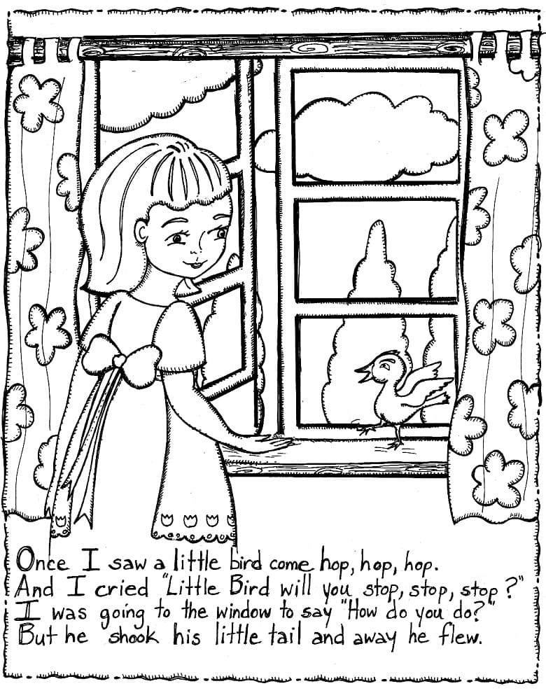 Free Drawing of Nursery Rhyme coloring page