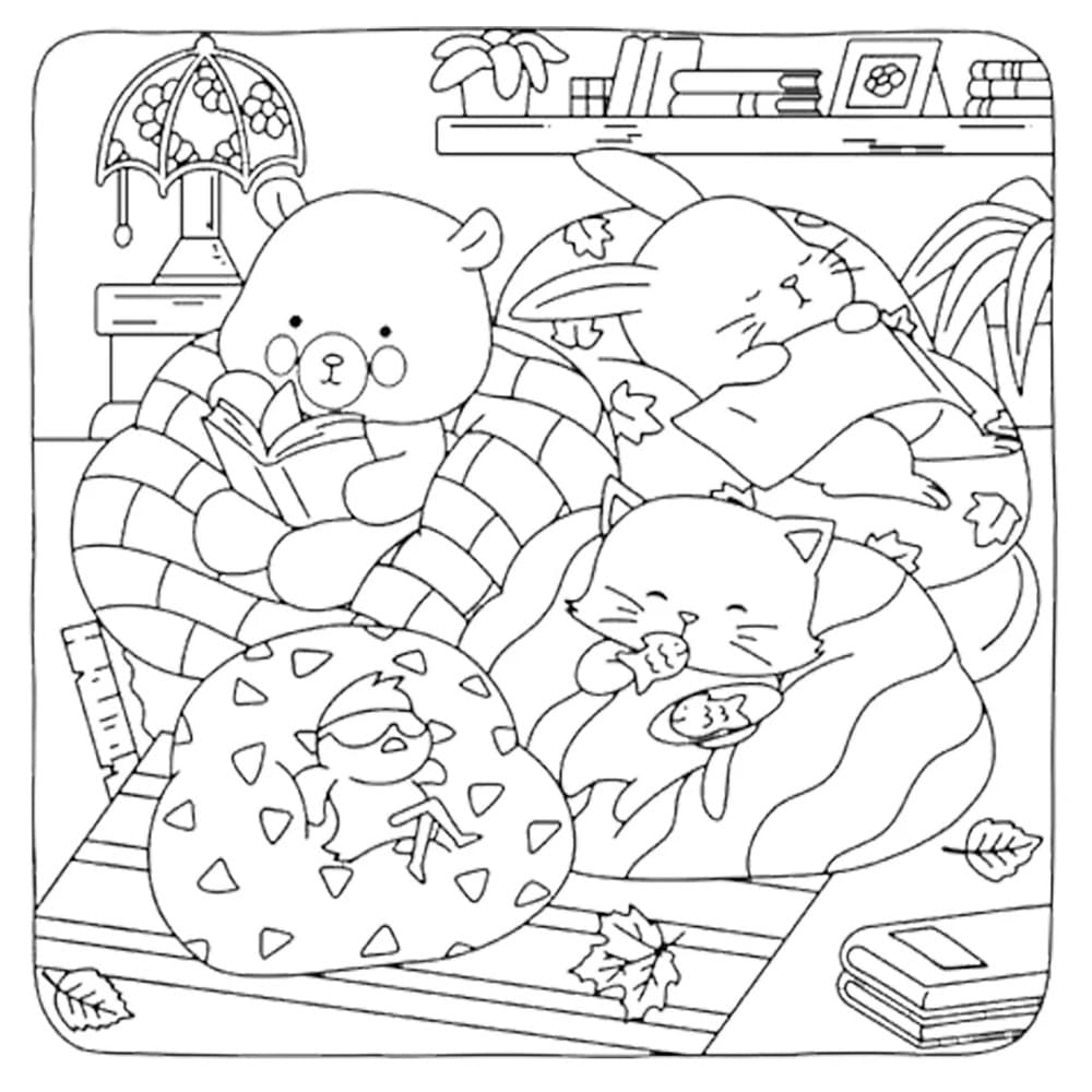 Free Fuzzy Hygge Printable coloring page