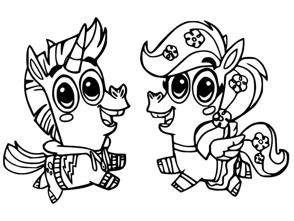 Friendly Corn and Peg coloring page