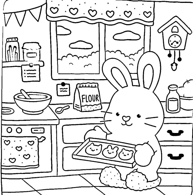 Fuzzy Hygge for children coloring page