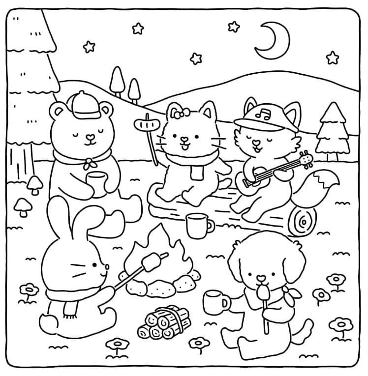 Fuzzy Hygge Free Printable coloring page