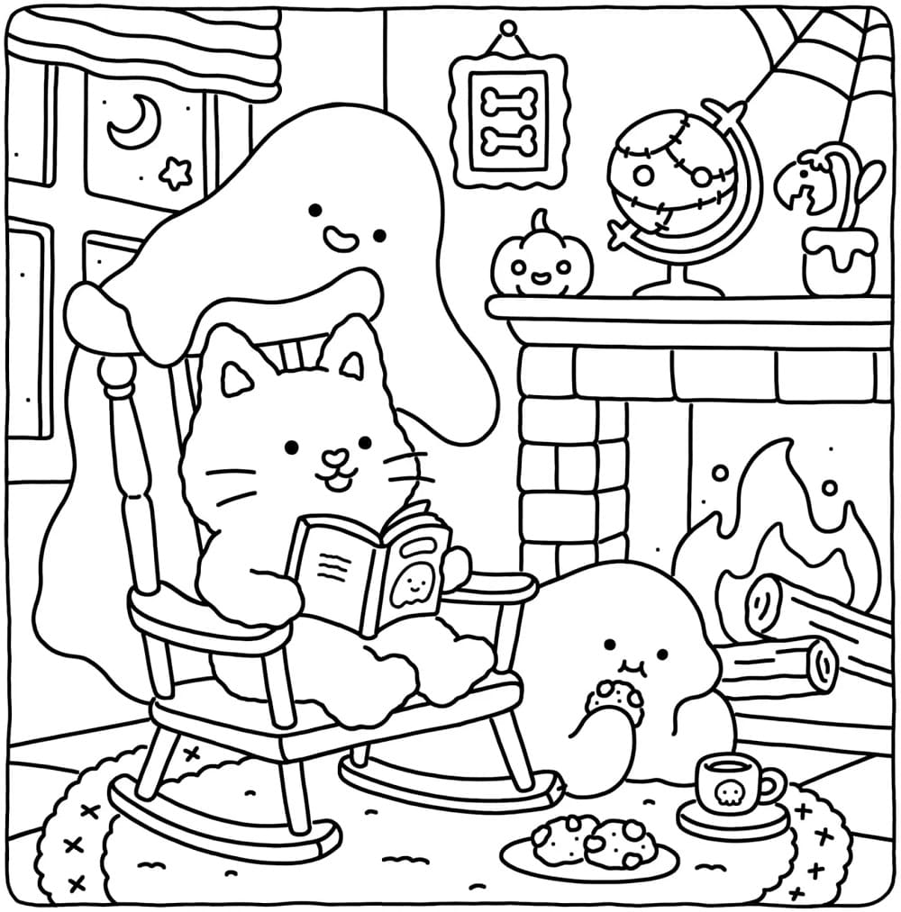 Fuzzy Hygge Printable coloring page